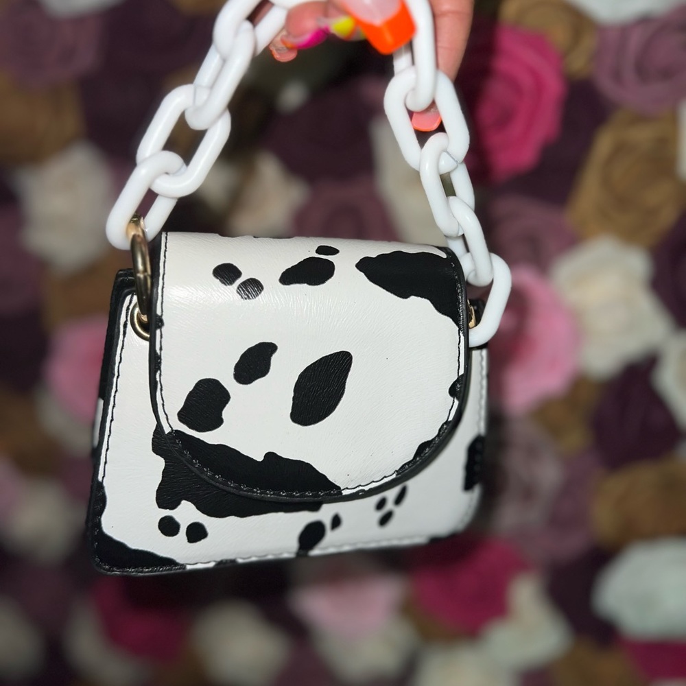 Mini cow print purse